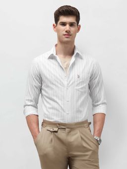 U.S. POLO ASSN. - White Cotton Stripes Shirt