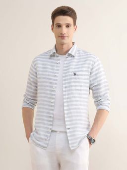 U.S. POLO ASSN. - Green Cotton Stripes Shirt
