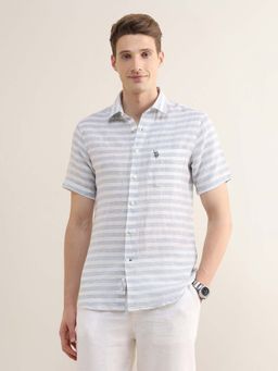U.S. POLO ASSN. - Green Cotton Stripes Shirt