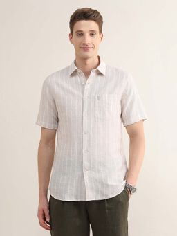 U.S. POLO ASSN. - White Cotton Stripes Shirt