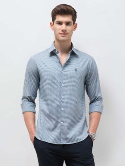 U.S. POLO ASSN. - Blue Cotton Printed Shirt