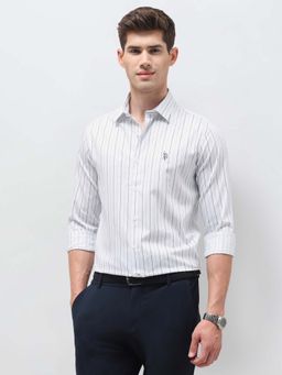 U.S. POLO ASSN. - White Cotton Stripes Shirt