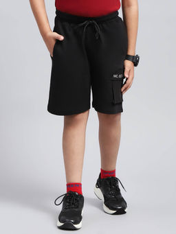 Monte Carlo - Boys Printed Black Regular Fit Shorts