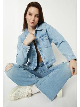 max - Women Washed Denim Jacket