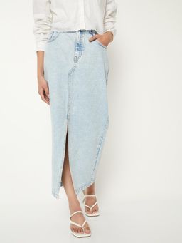max - Women Washed Denim Skirt
