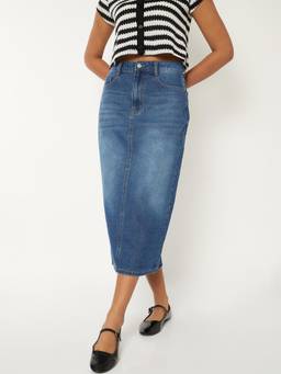 max - Women Solid Pencil Skirt
