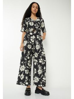 max - Women Floral Print Jumpsuit with Belt