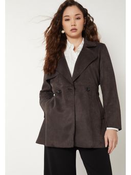 max - Women Suede Longline Overovercoat