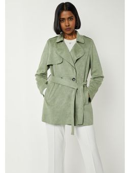 max - Women Suede Longline Overovercoat