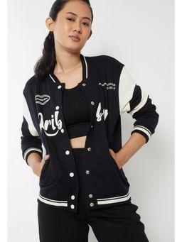 max - Women Printed Boxy Fit Varsity Bomber
