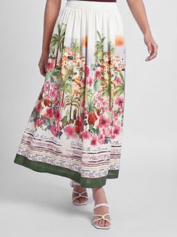 max - Women Floral Printed Tiered Skirt