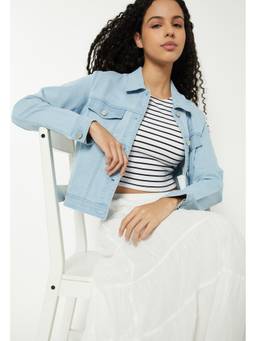 max - Women Washed Denim Jacket