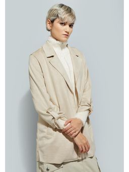 max - Women Beige Suede Blazer