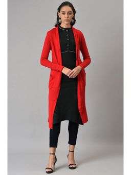 W - Red Basic Cardigan