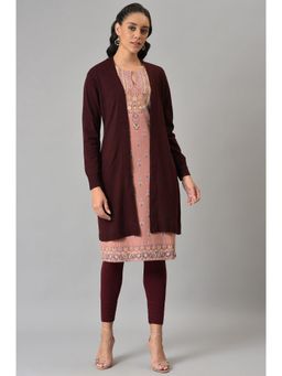 W - Solid Wine Cardigan