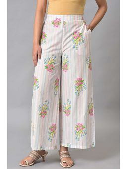 W - White Floral Parallel Pants