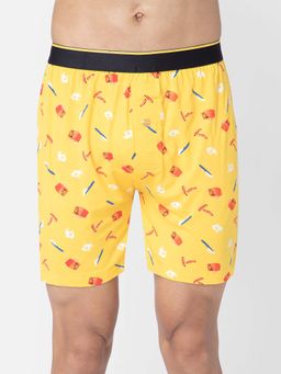 Bummer - Yellow Mens Printed Micro Modal Boxers Underwear Ultra Soft & Breathable