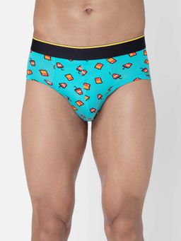 Bummer - Blue Mens Printed Micro Modal Briefs Underwear Ultra Soft & Breathable