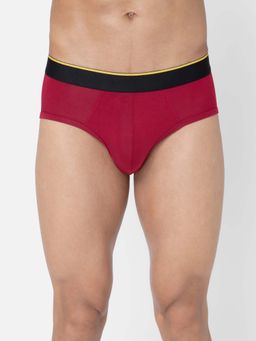 Bummer - Maroon Mens Solid Micro Modal Briefs Underwear Ultra Soft & Breathable