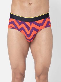 Bummer - Orange Mens Printed Micro Modal Briefs Underwear Ultra Soft & Breathable