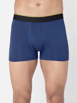 Bummer - Blue Mens Solid Micro Modal Trunks Underwear Ultra Soft & Breathable