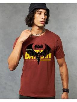 Bewakoof - Air 1.0 Official DC Men's Brick Red Forever Batman Graphic Printed T-shirt