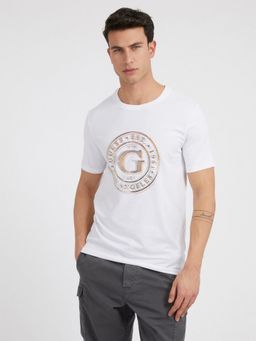 Guess - Men White Round Neck Short Sleeves T-Shirt
