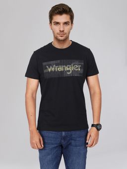 Wrangler - Men Black Crew Neck Regular Fit T-Shirt