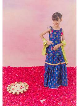 Chotibuti - Blue Neela Sharara with Kurta and Dupatta