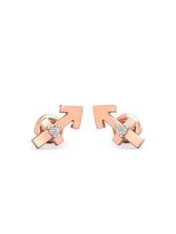 Candere by Kalyan Jewellers - 18K Rose Gold and Diamond Sagittarius Earring for Women