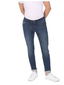 U.S. Polo Assn. Denim Co. - Men Blue Brandon Slim Tapered Fit Stone Wash Jeans