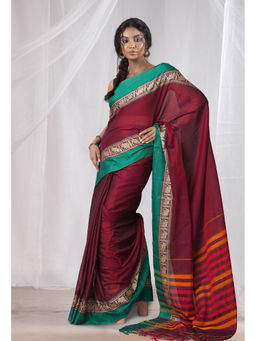 Unnati Silks - Pink Pure Handloom Narayani Cotton Saree with Unstitched Blouse