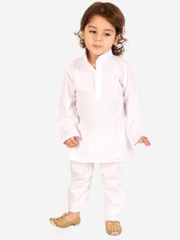 KID1 - Handloom Kurta Pajama White - White (Set of 2)