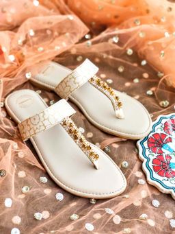 Modanta - Cream Ghunghroo Flats