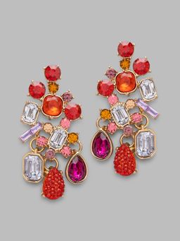 Globus - Geometric Gold Plated Drop Earrings-3623350001