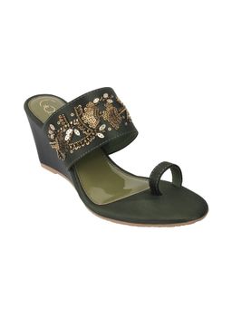 Catwalk - Green Causal Women Wedges Heels