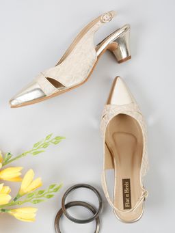 Flat n Heels - Gold Women Mules Heels