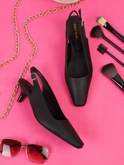 Flat n Heels - Black Women Mules Heels
