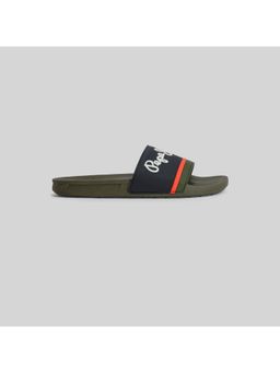 Pepe Jeans - Khaki Green Graphic Print Beach Sliders