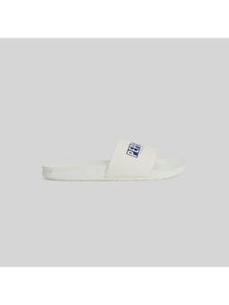 Pepe Jeans - Off White Logo Printed Anti-Skid Beach Sliders