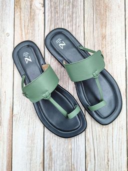 The Madras Trunk - Vibe Sandals In Black and Olive