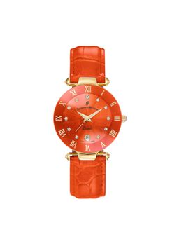 Jacques Du Manior - Coupole Fashion Swiss Made Analogue Orange Round Dial Womens Watch- Rc.99
