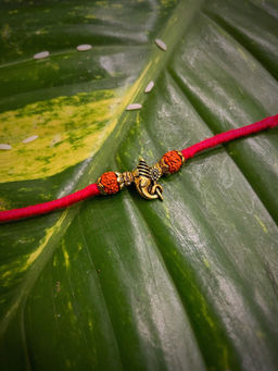 Digital Dress Room - Rakhi Designs Ganesha And Rudhraksha Pendant Mauli Raksha Bandhan