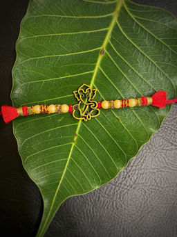 Digital Dress Room - Rakhi Designs Ganesha Pendant With Beads And Mauli Thread Raksha Bandhan