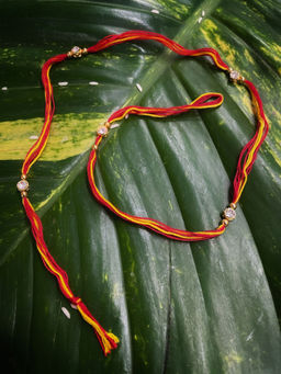 Digital Dress Room - Rakhi Design With One Diamond Pendant Mauli Thread Raksha Bandhan
