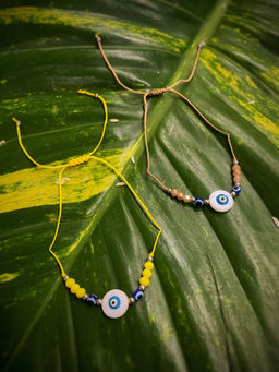 Digital Dress Room - Combo Of 2 Evil Eye Rakhi Design Nazariya Turkish Charm Mauli Raksha Bandhan