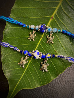 Digital Dress Room - Combo Of 2 Evil Eye Rakhi Designs Turkish Charm Tortoise Mauli Raksha Bandhan