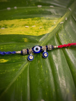 Digital Dress Room - Evil Eye Rakhi Turkish Charm Nazariya Pendant Multicolour Mauli Raksha Bandhan