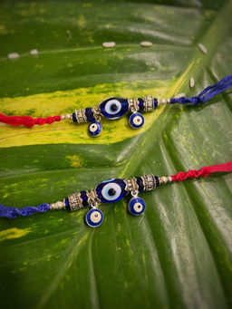 Digital Dress Room - Combo Of 2 Evil Eye Rakhi Designs Turkish Charm Mauli Raksha Bandhan