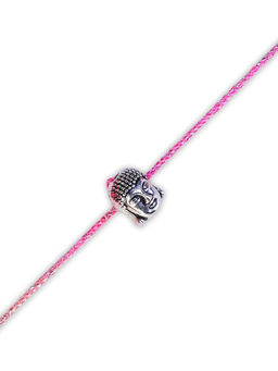Digital Dress Room - Religious Buddha German Silver Bhaiya Rakhi